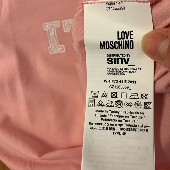 LOVE MOSCHINO "It's A Good Day" Pink T-Shirt - Picture 8 of 11